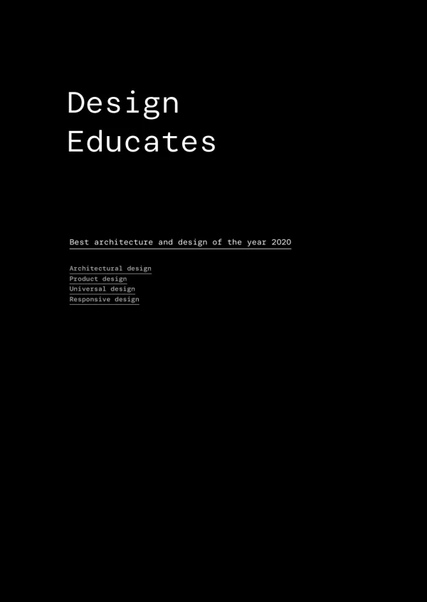 Design Educates 2020 yearbook cover